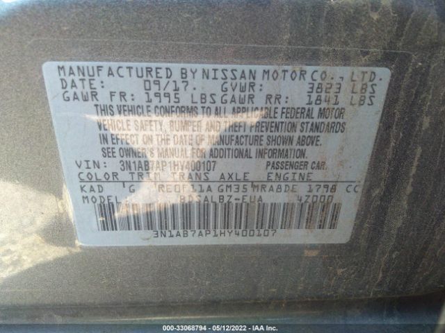 Photo 8 VIN: 3N1AB7AP1HY400107 - NISSAN SENTRA 