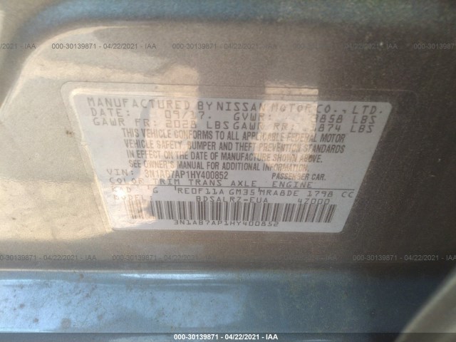 Photo 8 VIN: 3N1AB7AP1HY400852 - NISSAN SENTRA 