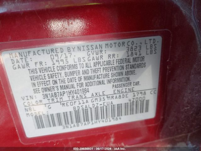 Photo 8 VIN: 3N1AB7AP1HY401984 - NISSAN SENTRA 