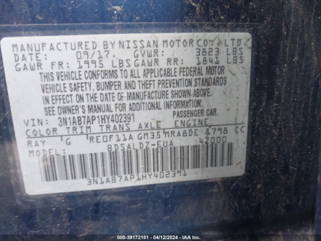 Photo 8 VIN: 3N1AB7AP1HY402391 - NISSAN SENTRA 