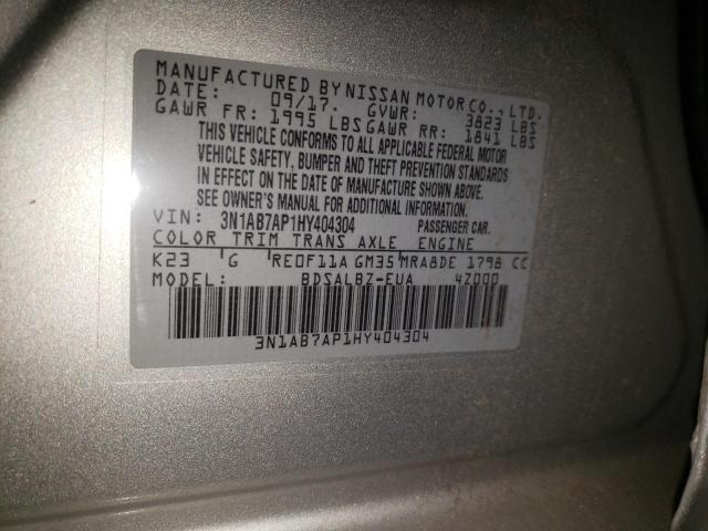 Photo 12 VIN: 3N1AB7AP1HY404304 - NISSAN SENTRA S 