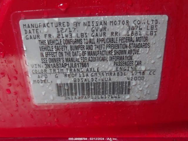 Photo 8 VIN: 3N1AB7AP1JL617661 - NISSAN SENTRA 