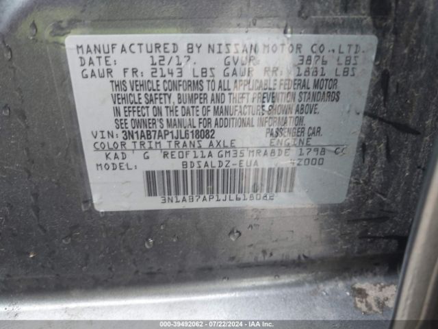 Photo 8 VIN: 3N1AB7AP1JL618082 - NISSAN SENTRA 