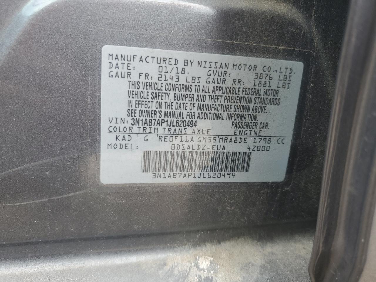 Photo 12 VIN: 3N1AB7AP1JL620494 - NISSAN SENTRA 