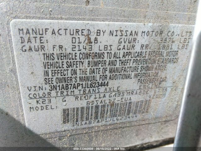 Photo 8 VIN: 3N1AB7AP1JL623444 - NISSAN SENTRA 