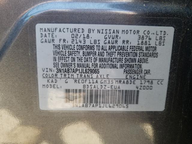 Photo 9 VIN: 3N1AB7AP1JL629065 - NISSAN SENTRA S 