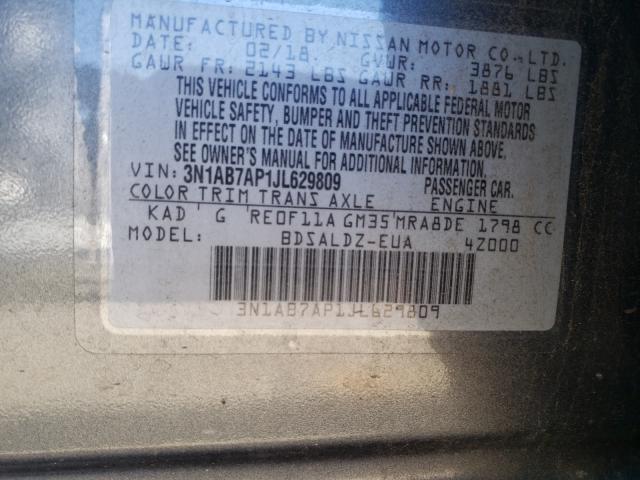 Photo 9 VIN: 3N1AB7AP1JL629809 - NISSAN SENTRA S 