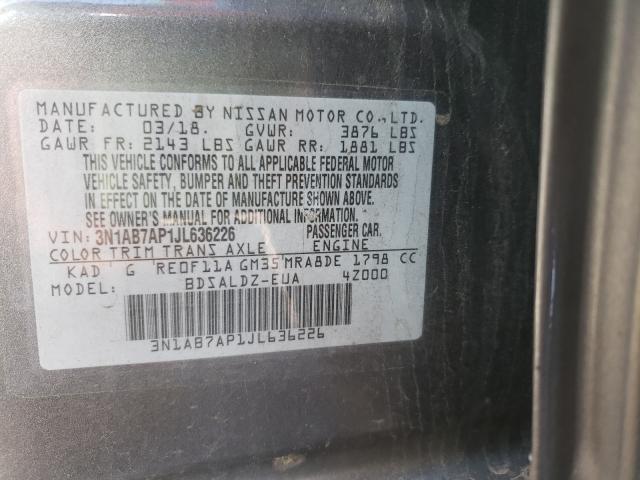 Photo 9 VIN: 3N1AB7AP1JL636226 - NISSAN SENTRA S 