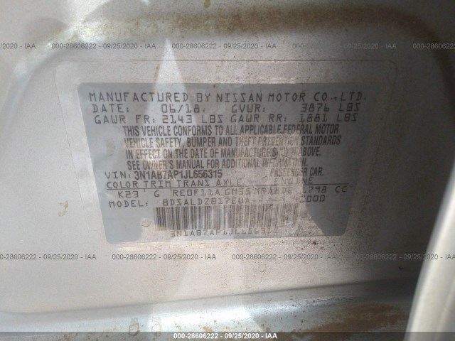 Photo 8 VIN: 3N1AB7AP1JL656315 - NISSAN SENTRA 