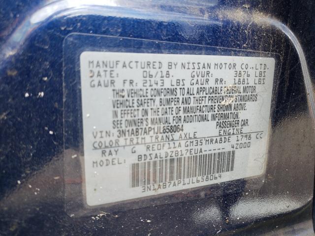 Photo 9 VIN: 3N1AB7AP1JL658064 - NISSAN SENTRA S 