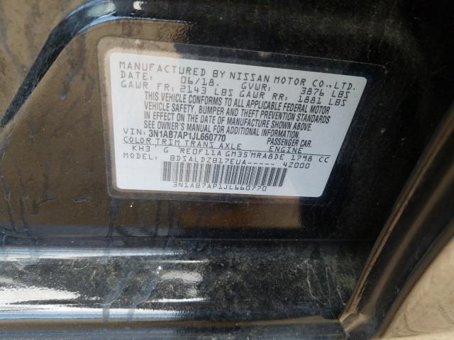 Photo 9 VIN: 3N1AB7AP1JL660770 - NISSAN SENTRA S 