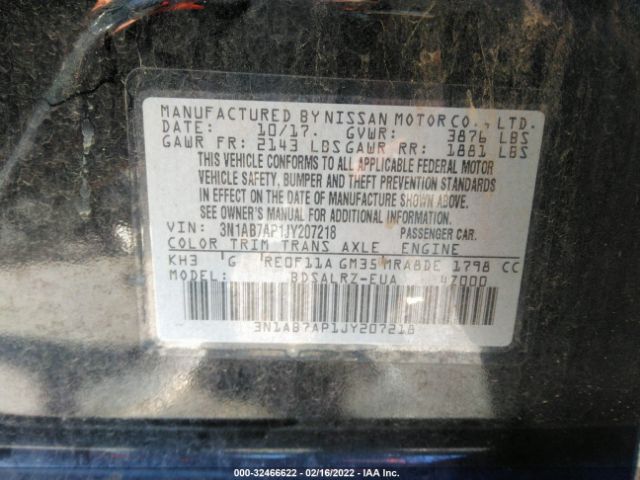 Photo 8 VIN: 3N1AB7AP1JY207218 - NISSAN SENTRA 