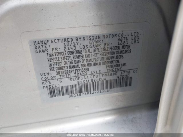 Photo 8 VIN: 3N1AB7AP1JY215660 - NISSAN SENTRA 