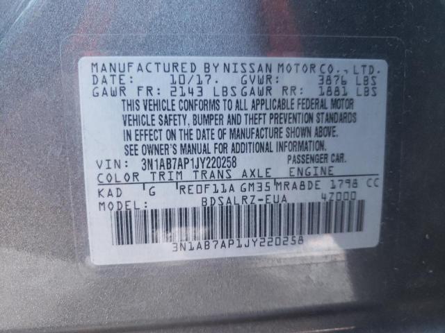 Photo 9 VIN: 3N1AB7AP1JY220258 - NISSAN SENTRA S 