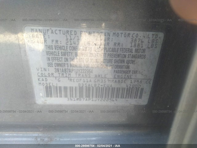 Photo 8 VIN: 3N1AB7AP1JY222964 - NISSAN SENTRA 