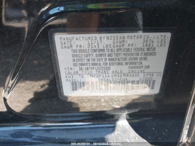 Photo 8 VIN: 3N1AB7AP1JY223399 - NISSAN SENTRA 