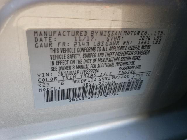 Photo 11 VIN: 3N1AB7AP1JY229784 - NISSAN SENTRA S 