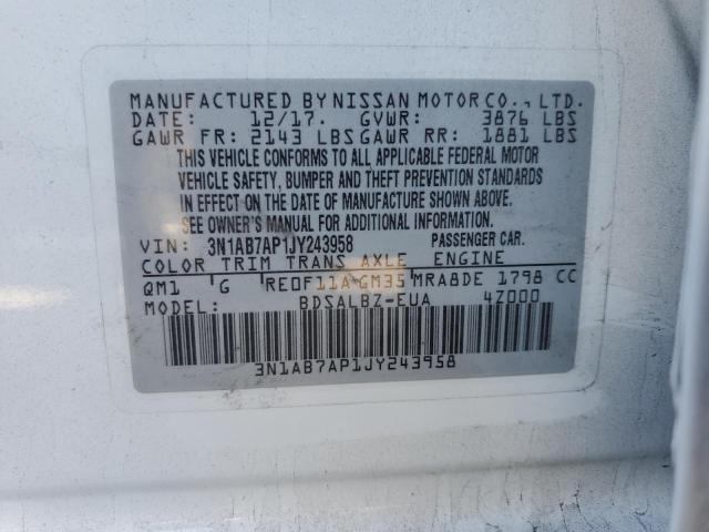 Photo 12 VIN: 3N1AB7AP1JY243958 - NISSAN SENTRA 