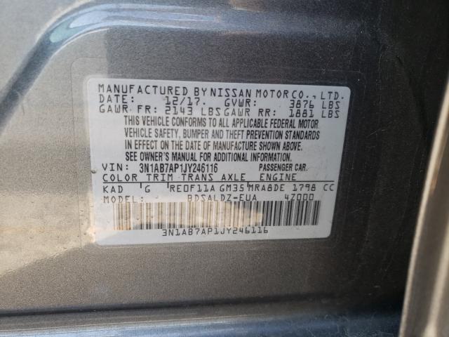 Photo 9 VIN: 3N1AB7AP1JY246116 - NISSAN SENTRA S 