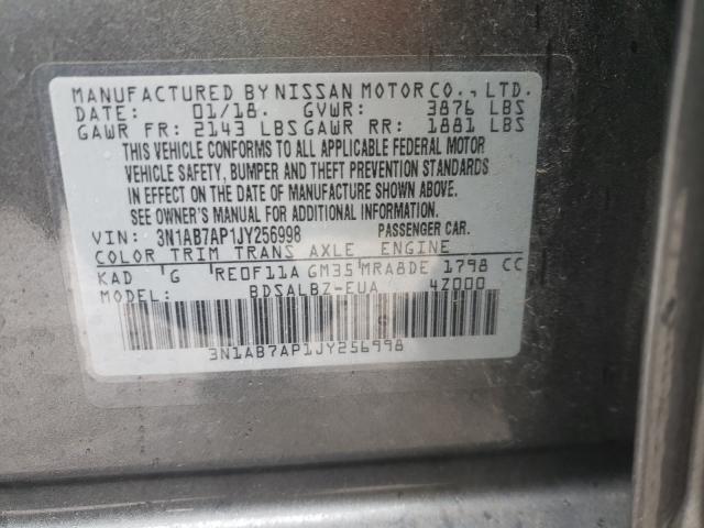 Photo 9 VIN: 3N1AB7AP1JY256998 - NISSAN SENTRA S 