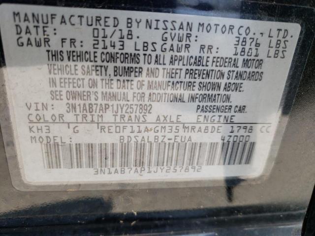 Photo 12 VIN: 3N1AB7AP1JY257892 - NISSAN SENTRA S 