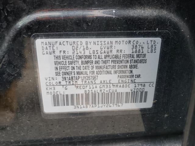 Photo 9 VIN: 3N1AB7AP1JY267967 - NISSAN SENTRA S 