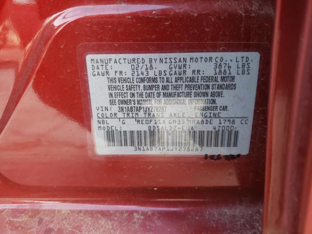 Photo 9 VIN: 3N1AB7AP1JY278287 - NISSAN SENTRA S 