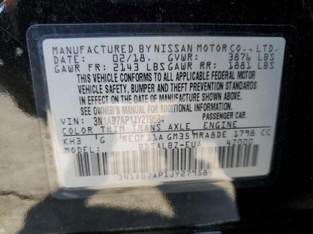 Photo 11 VIN: 3N1AB7AP1JY279584 - NISSAN SENTRA S 