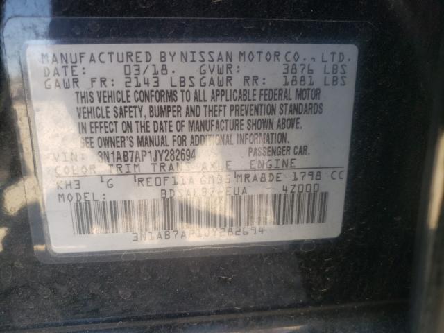 Photo 9 VIN: 3N1AB7AP1JY282694 - NISSAN SENTRA S 