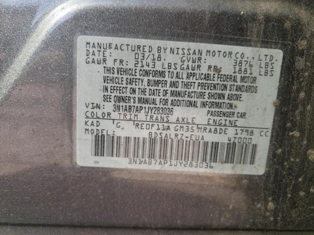 Photo 11 VIN: 3N1AB7AP1JY283036 - NISSAN SENTRA S 