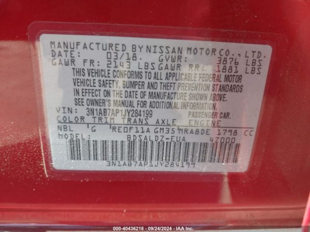 Photo 8 VIN: 3N1AB7AP1JY284199 - NISSAN SENTRA 