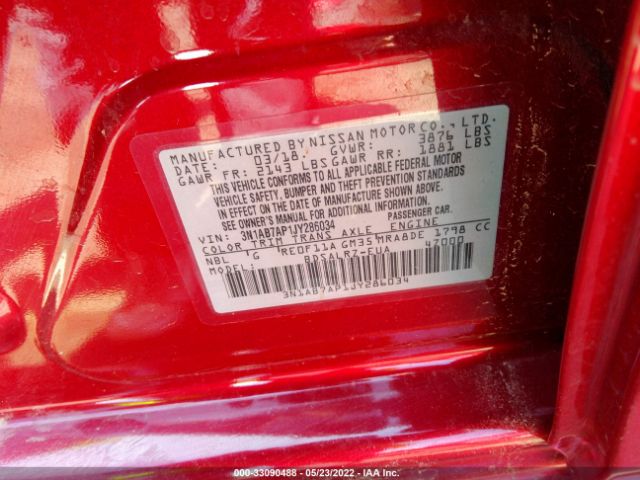 Photo 8 VIN: 3N1AB7AP1JY286034 - NISSAN SENTRA 