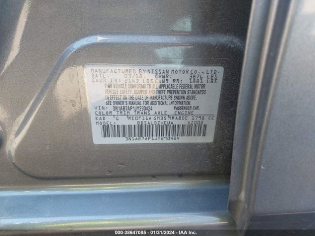 Photo 8 VIN: 3N1AB7AP1JY290424 - NISSAN SENTRA 