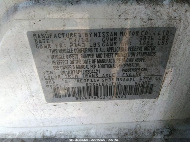 Photo 8 VIN: 3N1AB7AP1JY304421 - NISSAN SENTRA 