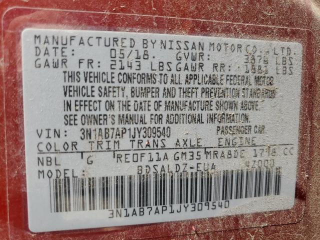 Photo 11 VIN: 3N1AB7AP1JY309540 - NISSAN SENTRA 