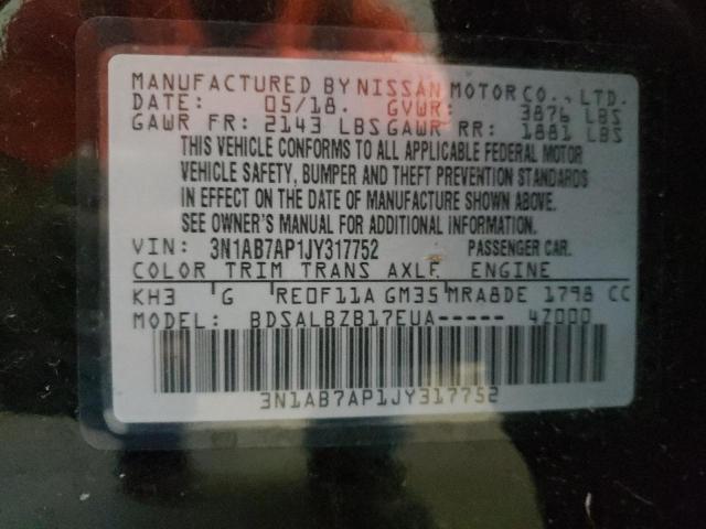 Photo 11 VIN: 3N1AB7AP1JY317752 - NISSAN SENTRA S 