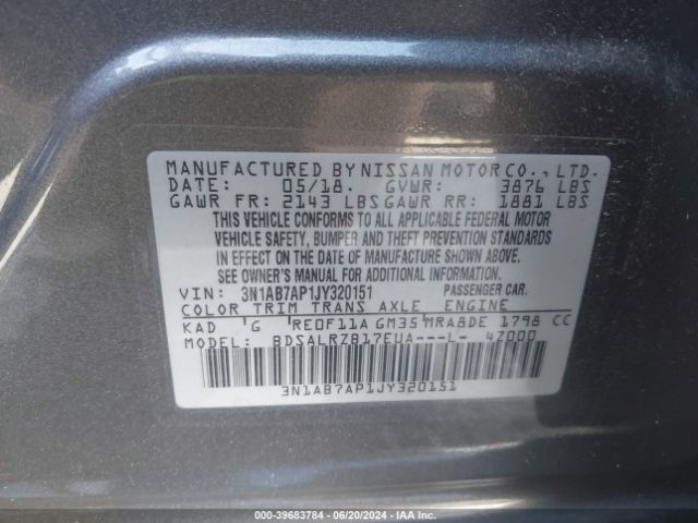 Photo 8 VIN: 3N1AB7AP1JY320151 - NISSAN SENTRA 