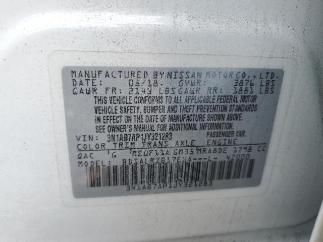 Photo 11 VIN: 3N1AB7AP1JY321283 - NISSAN SENTRA S 