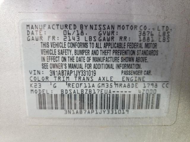 Photo 12 VIN: 3N1AB7AP1JY331019 - NISSAN SENTRA 