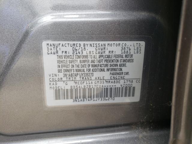 Photo 9 VIN: 3N1AB7AP1JY336270 - NISSAN SENTRA S 