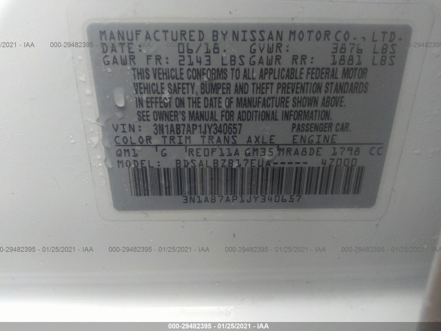 Photo 8 VIN: 3N1AB7AP1JY340657 - NISSAN SENTRA 