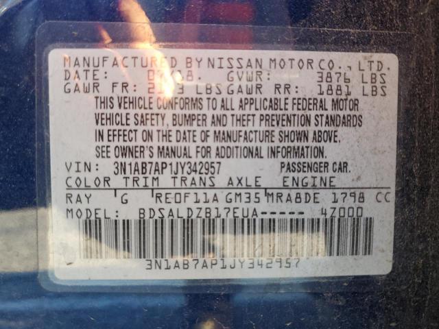 Photo 11 VIN: 3N1AB7AP1JY342957 - NISSAN SENTRA S 