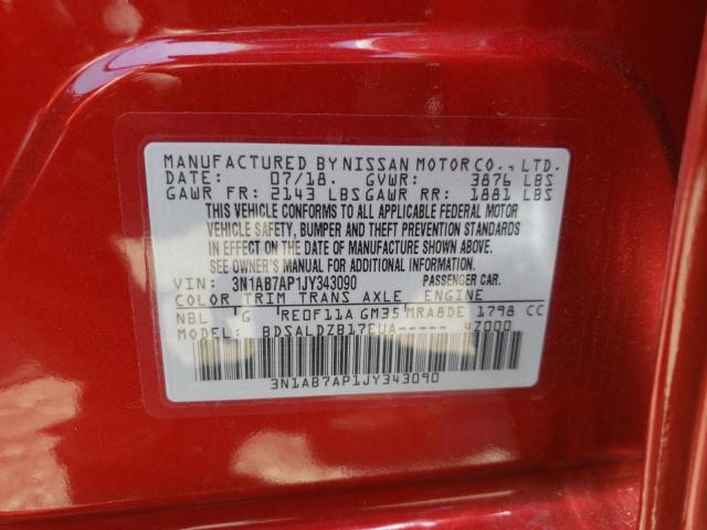 Photo 9 VIN: 3N1AB7AP1JY343090 - NISSAN SENTRA S 