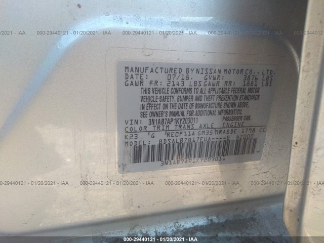 Photo 8 VIN: 3N1AB7AP1KY203011 - NISSAN SENTRA 