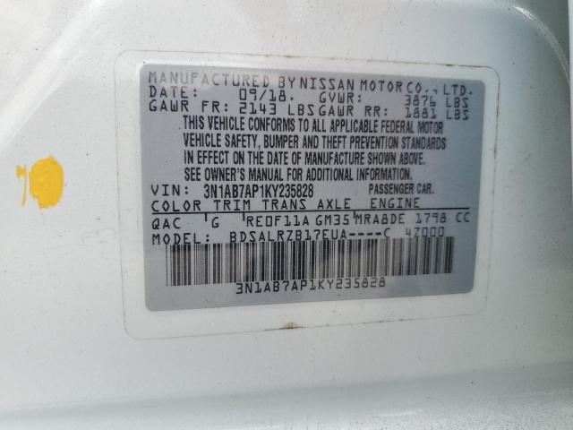 Photo 11 VIN: 3N1AB7AP1KY235828 - NISSAN SENTRA S 