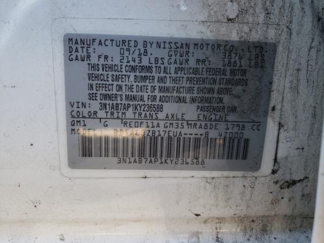 Photo 9 VIN: 3N1AB7AP1KY236588 - NISSAN SENTRA S 