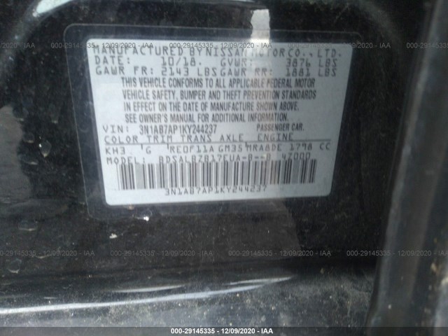 Photo 8 VIN: 3N1AB7AP1KY244237 - NISSAN SENTRA 