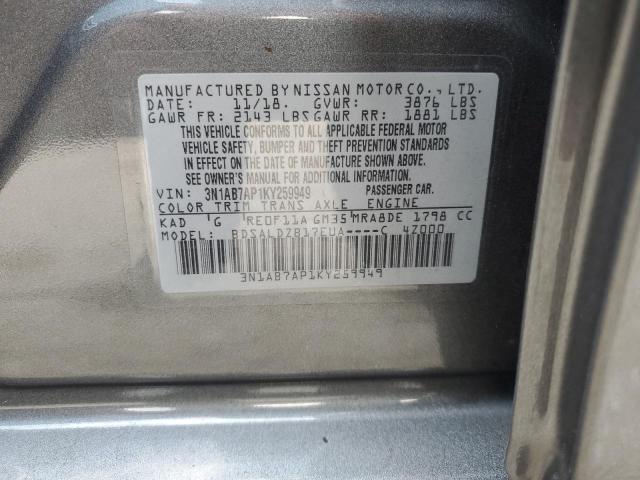 Photo 11 VIN: 3N1AB7AP1KY259949 - NISSAN SENTRA S 