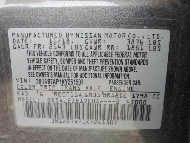 Photo 11 VIN: 3N1AB7AP1KY261507 - NISSAN SENTRA S 