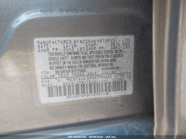 Photo 8 VIN: 3N1AB7AP1KY270465 - NISSAN SENTRA 